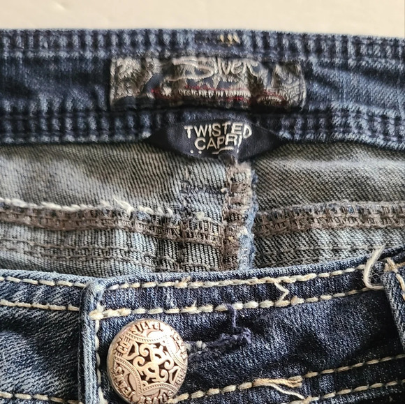 Silver twisted capri women's sz.W 30 - Picture 6 of 11